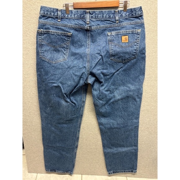 Carhartt Straight Leg Traditional Fit Jeans Mens Blue Casual Workwear 42x32 - Picture 2 of 7